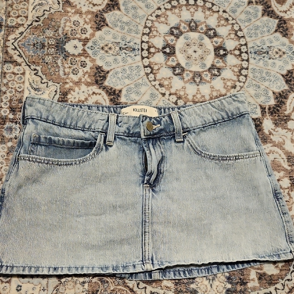 Hollister Light Blue Denim Mini Skirt